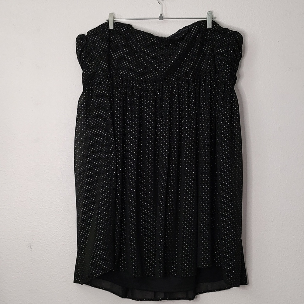 Lane Bryant Polka Dot Black and Gold Dress Size 28 - Picture 4 of 6